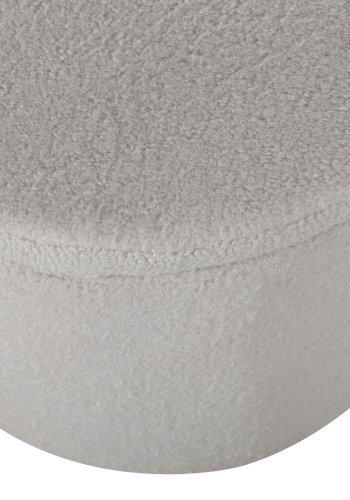 VENTURE DESIGN Dunken puf, m. opbevaring, cylinder - hvid bamsestof polyester (51)