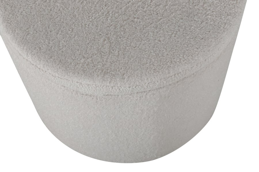VENTURE DESIGN Dunken puf, m. opbevaring, cylinder - hvid bamsestof polyester (51)