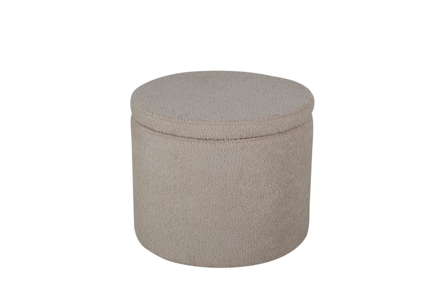 VENTURE DESIGN Dunken puf, m. opbevaring, cylinder - beige bamsestof polyester (51)