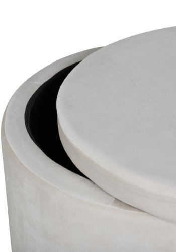 VENTURE DESIGN Dunken puf, m. opbevaring, cylinder - beige fljl (51)