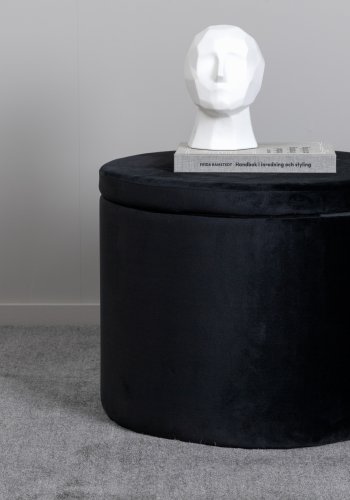 VENTURE DESIGN Dunken puf, m. opbevaring, cylinder - sort fljl (51)