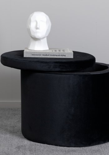 VENTURE DESIGN Dunken puf, m. opbevaring, cylinder - sort fljl (51)