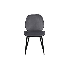 VENTURE DESIGN Emma spisebordsstol - gr fljl/polyesterlinned og sort stl