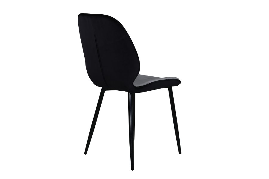 VENTURE DESIGN Emma spisebordsstol - gr fljl/polyesterlinned og sort stl