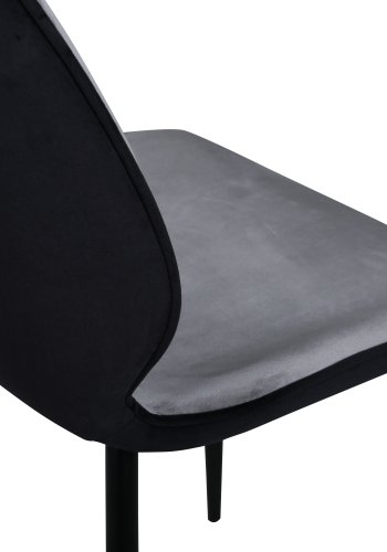 VENTURE DESIGN Emma spisebordsstol - gr fljl/polyesterlinned og sort stl