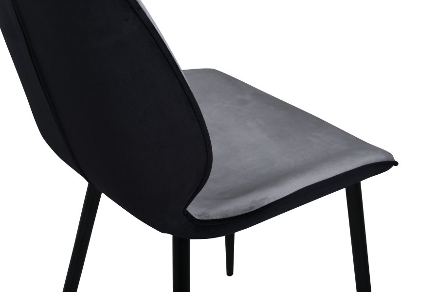 VENTURE DESIGN Emma spisebordsstol - gr fljl/polyesterlinned og sort stl