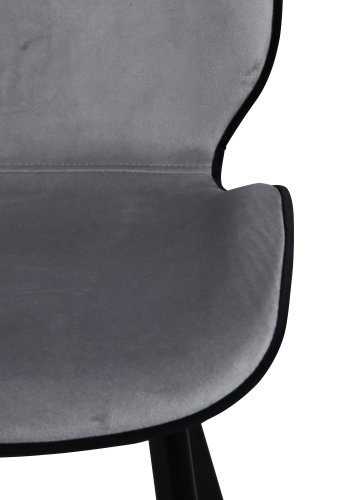 VENTURE DESIGN Emma spisebordsstol - gr fljl/polyesterlinned og sort stl