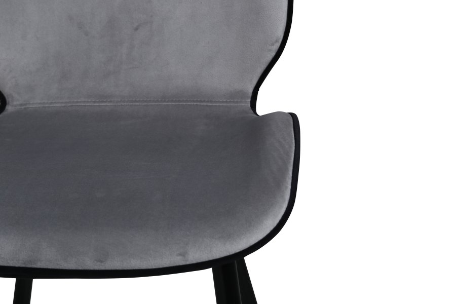 VENTURE DESIGN Emma spisebordsstol - gr fljl/polyesterlinned og sort stl