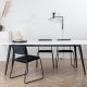 VENTURE DESIGN Jimmy spisebord, m. udtrk - hvid HPL og sort stl (195x90)