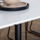 VENTURE DESIGN Jimmy spisebord, m. udtrk - hvid HPL og sort stl (195x90)