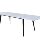 VENTURE DESIGN Jimmy spisebord, m. udtrk - hvid HPL og sort stl (195x90)