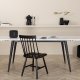 VENTURE DESIGN Jimmy spisebord, m. udtrk - hvid HPL og sort stl (150x90)