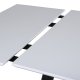 VENTURE DESIGN Jimmy spisebord, m. udtrk - hvid HPL og sort stl (150x90)