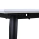 VENTURE DESIGN Jimmy spisebord, m. udtrk - hvid HPL og sort stl (150x90)