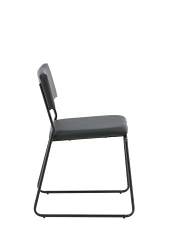 VENTURE DESIGN Kenth spisebordsstol - sort PU/polyester og sort stl