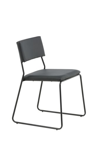 VENTURE DESIGN Kenth spisebordsstol - sort PU/polyester og sort stl