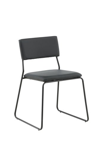 VENTURE DESIGN Kenth spisebordsstol - sort PU/polyester og sort stl