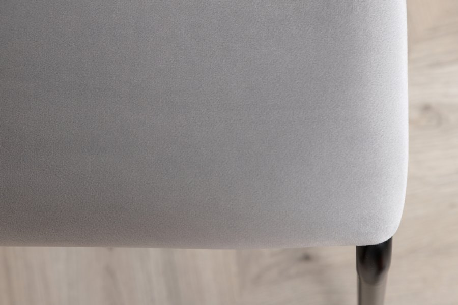 VENTURE DESIGN Kenth spisebordsstol - lysegr fljl/polyesterhr og sort stl