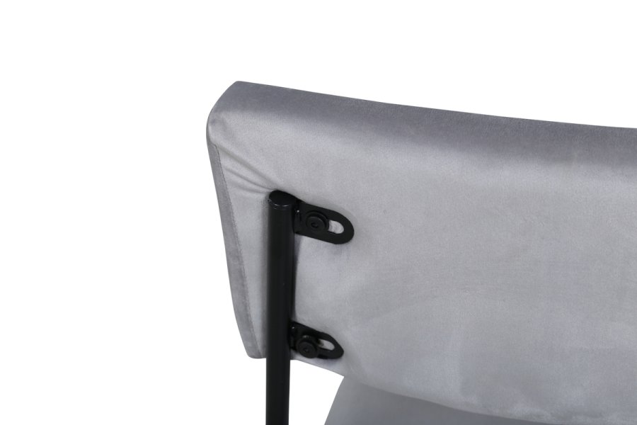 VENTURE DESIGN Kenth spisebordsstol - lysegr fljl/polyesterhr og sort stl