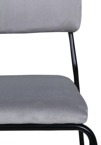 VENTURE DESIGN Kenth spisebordsstol - lysegr fljl/polyesterhr og sort stl