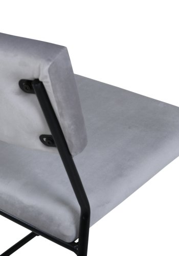 VENTURE DESIGN Kenth spisebordsstol - lysegr fljl/polyesterhr og sort stl