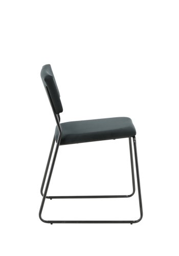 VENTURE DESIGN Kenth spisebordsstol - sort fljl/polyesterhr og sort stl