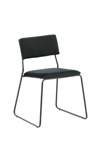 VENTURE DESIGN Kenth spisebordsstol - sort fljl/polyesterhr og sort stl