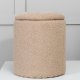 VENTURE DESIGN Limpen puf, m. opbevaring, cylinder - beige bamsestof polyester (32)