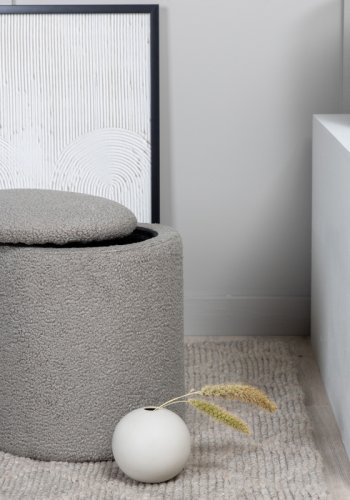 VENTURE DESIGN Limpen puf, m. opbevaring, cylinder - gr bamsestof polyester (32)