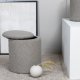 VENTURE DESIGN Limpen puf, m. opbevaring, cylinder - gr bamsestof polyester (32)