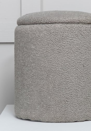 VENTURE DESIGN Limpen puf, m. opbevaring, cylinder - gr bamsestof polyester (32)