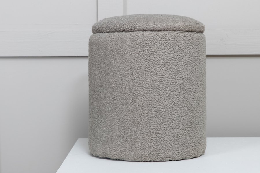 VENTURE DESIGN Limpen puf, m. opbevaring, cylinder - gr bamsestof polyester (32)