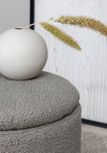 VENTURE DESIGN Limpen puf, m. opbevaring, cylinder - gr bamsestof polyester (32)