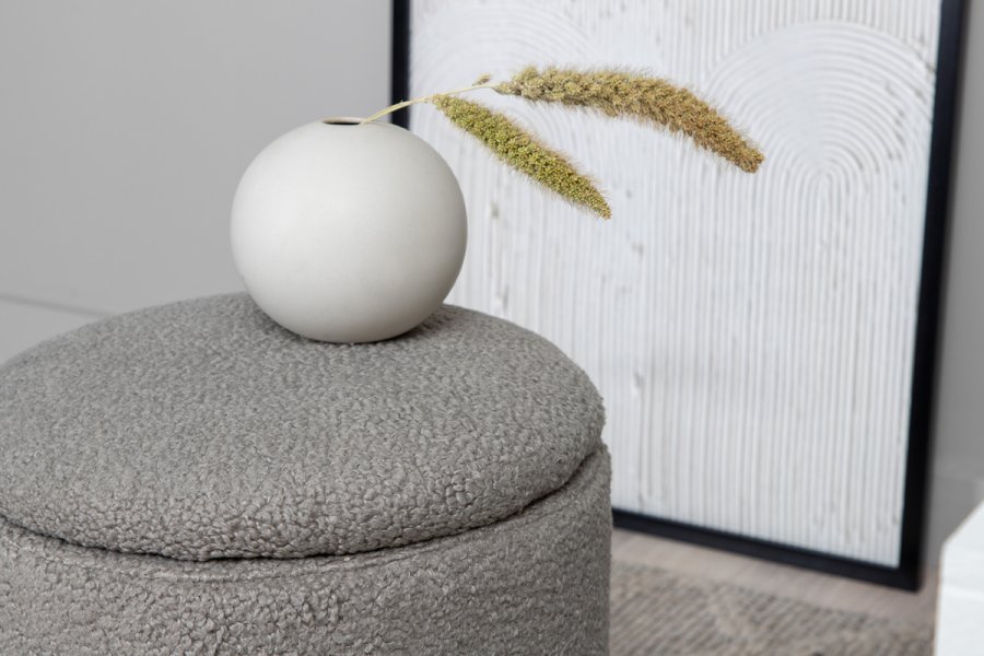 VENTURE DESIGN Limpen puf, m. opbevaring, cylinder - gr bamsestof polyester (32)