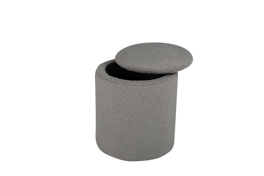 VENTURE DESIGN Limpen puf, m. opbevaring, cylinder - gr bamsestof polyester (32)