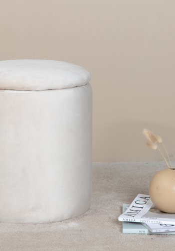 VENTURE DESIGN Limpen puf, m. opbevaring, cylinder - beige fljl (32)