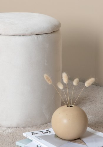 VENTURE DESIGN Limpen puf, m. opbevaring, cylinder - beige fljl (32)