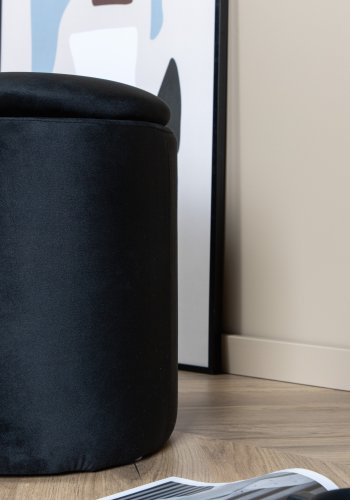 VENTURE DESIGN Limpen puf, m. opbevaring, cylinder - sort fljl (32)