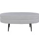VENTURE DESIGN Otto puf, oval - hvid bamsestof polyester og sort stl (100x40)