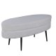 VENTURE DESIGN Otto puf, oval - hvid bamsestof polyester og sort stl (100x40)