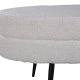 VENTURE DESIGN Otto puf, oval - hvid bamsestof polyester og sort stl (100x40)
