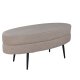 VENTURE DESIGN Otto puf, oval - beige bamsestof polyester og sort stl (100x40)