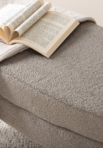 VENTURE DESIGN Otto puf, oval - gr bamsestof polyester og sort stl (100x40)