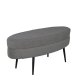 VENTURE DESIGN Otto puf, oval - gr bamsestof polyester og sort stl (100x40)