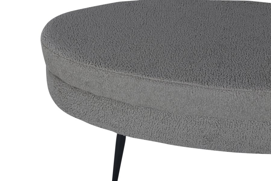 VENTURE DESIGN Otto puf, oval - gr bamsestof polyester og sort stl (100x40)