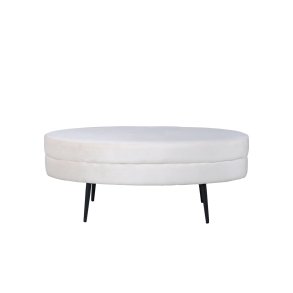 VENTURE DESIGN Otto puf, oval - beige fljl og sort stl (100x40)