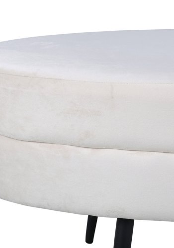 VENTURE DESIGN Otto puf, oval - beige fljl og sort stl (100x40)