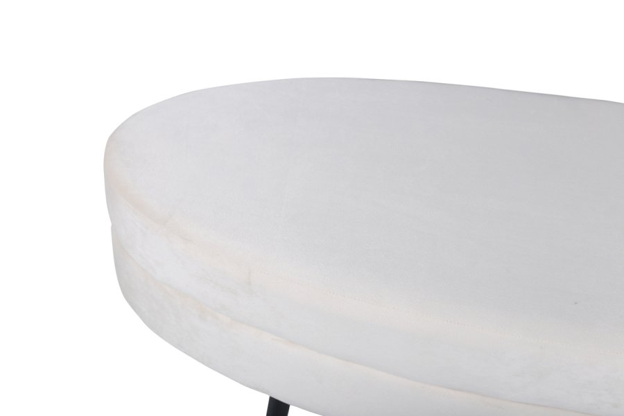 VENTURE DESIGN Otto puf, oval - beige fljl og sort stl (100x40)
