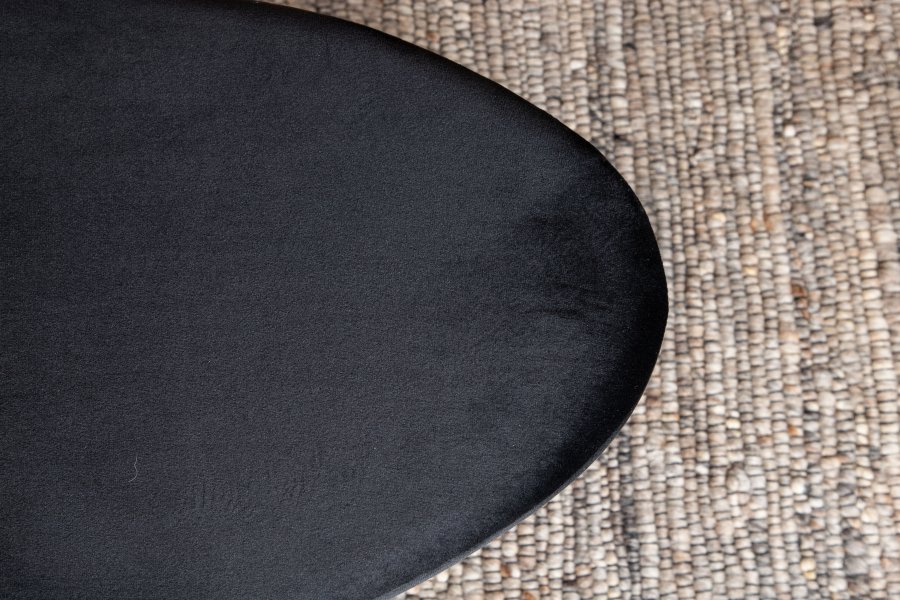 VENTURE DESIGN Otto puf, oval - sort fljl og messingfolie stl (100x40)