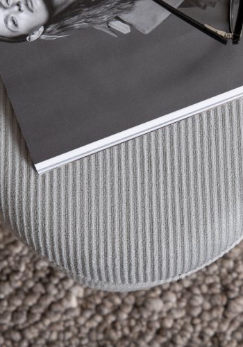 VENTURE DESIGN Otto puf, oval - gr fljl og sort stl (100x40)